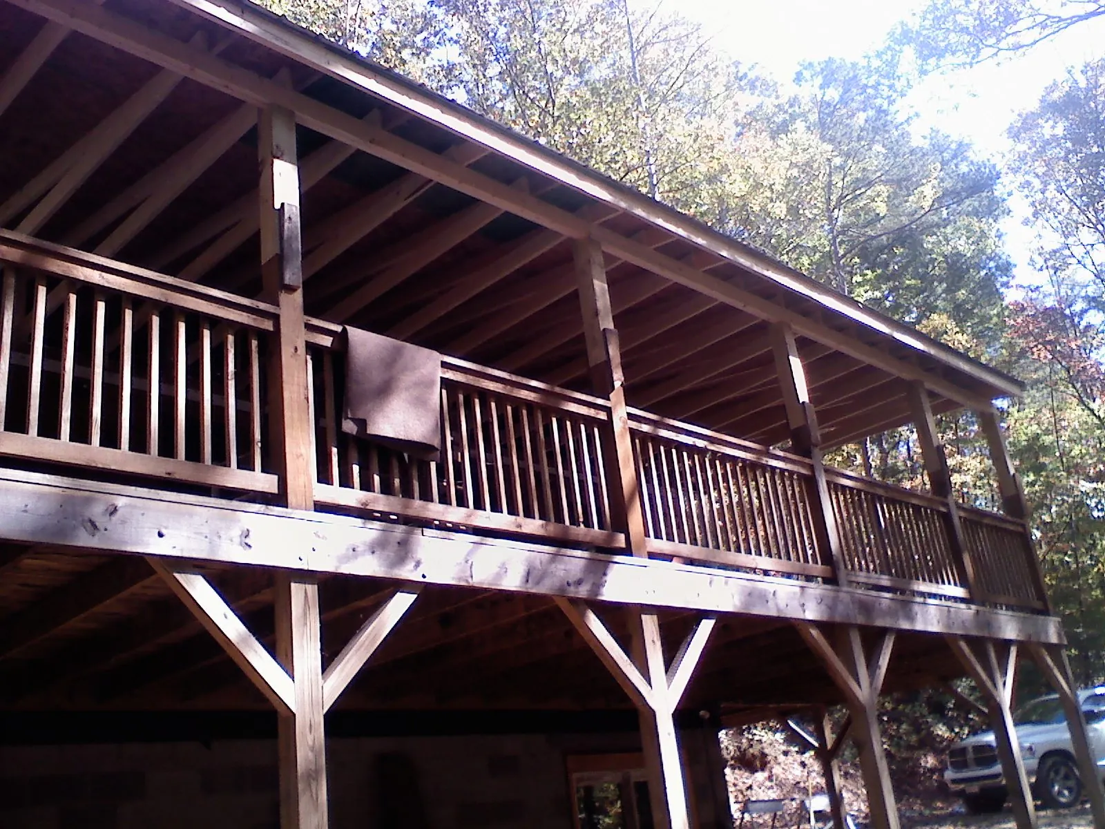 Timber framing under a new elevated porch and deck — Roof Leak Repair in Richlandtown by Roofing Brothers